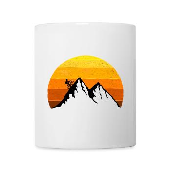 Road bike, mountain, sunset, bike, mountain tour - Mug - white - Front