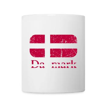 Drapeau du Danemark au look vintage - Mug blanc - blanc - Devant