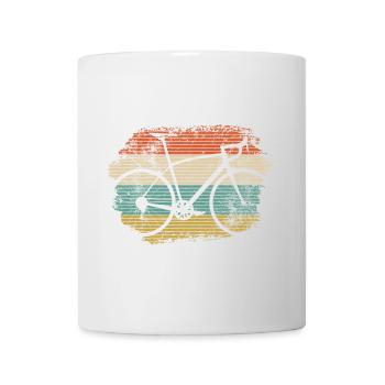 Retro Rainbow Bicycle Silhouette - Mug - white - Front