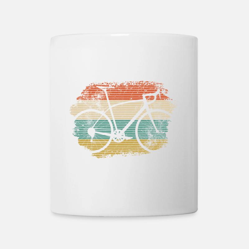 Silhouette de vélo arc-en-ciel rétro - Mug blanc - blanc