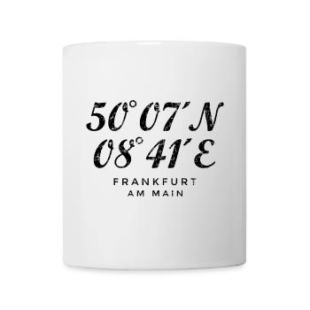Frankfurt am Main Koordinaten (Vintage Schwarz) - Tasse - Weiß - Vorne