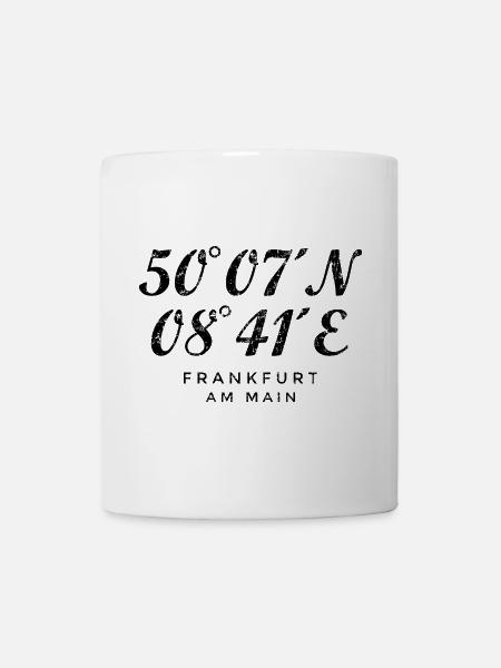 Frankfurt am Main Koordinaten (Vintage Schwarz) - Tasse - Weiß