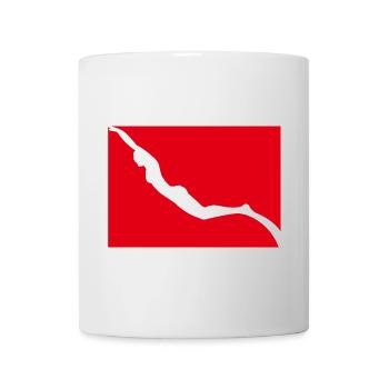 Freediving Flag with Girl Freediver - Mug - white - Front