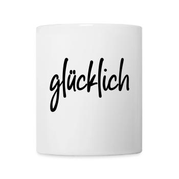 glücklich - Tasse - Weiß - Vorne