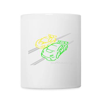 Slotracing 2 cars yellow green - Tasse - Weiß - Vorne