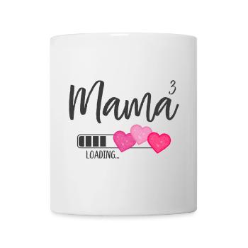 Mama hoch 3 Drillingsmama Drillinge Loading Herz - Tasse - Weiß - Vorne