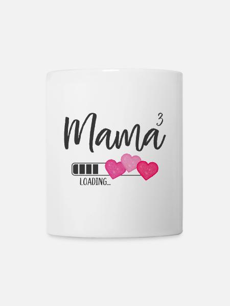 Mama hoch 3 Drillingsmama Drillinge Loading Herz - Tasse - Weiß