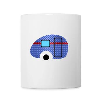 Caravan Strickmuster Wohnwagen Camping Winter - Tasse - Weiß - Vorne