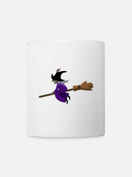 Witch flies on the broom - Mug - white