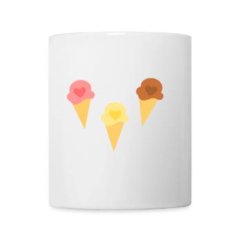 Eis Herz Eiscreme Erdbeereis Vanilleeis Schokoeis - Tasse - Weiß - Vorne