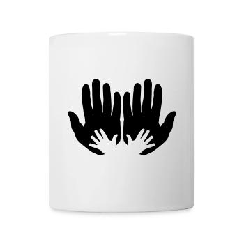 Open parents hands with children's hands - Mug - white - Front