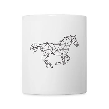 Geometrisches Galopp-Polygonpferd - Tasse - Weiß - Vorne