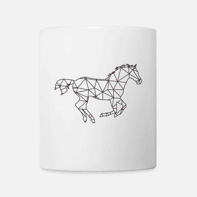 Geometrisches Galopp-Polygonpferd - Tasse - Weiß