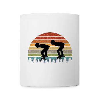 Eisschnelllauf Eisschnelllauf Schlittschuhrennen Vintage Retro - Tasse - Weiß - Vorne