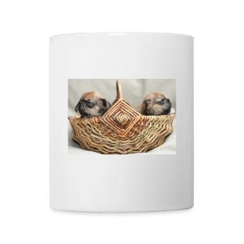 Bouledogues français deux chiots mignons - Mug blanc - blanc - Devant