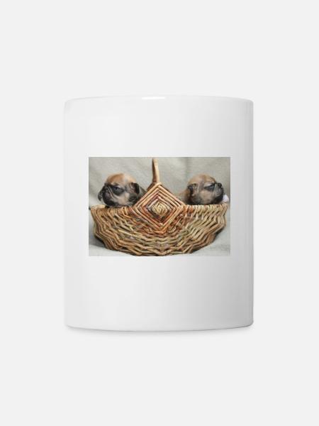 Bouledogues français deux chiots mignons - Mug blanc - blanc