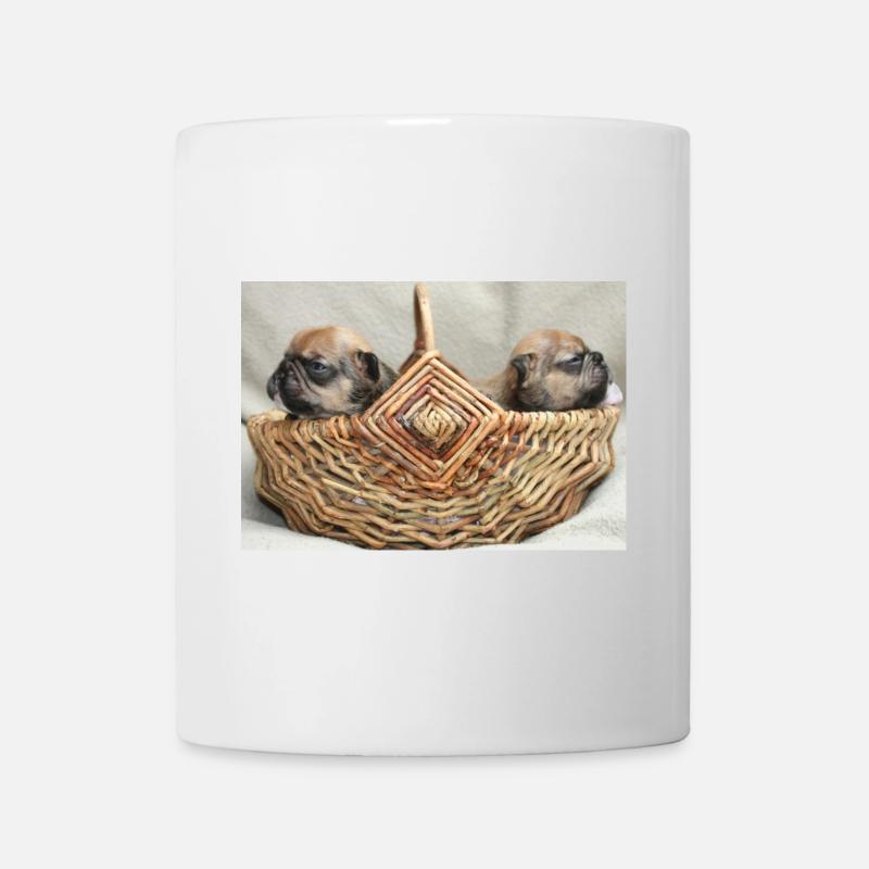 Bouledogues français deux chiots mignons - Mug blanc - blanc
