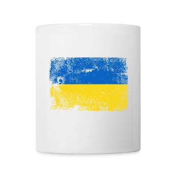 Palette de drapeaux ukrainiens brossés - Mug blanc - blanc - Devant