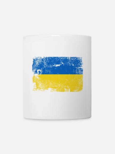 Brushed Ukrainian Flag Palette - Mug - white