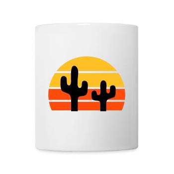 Zwei Kakteen vor einer Halbsonne - Tasse - Weiß - Vorne