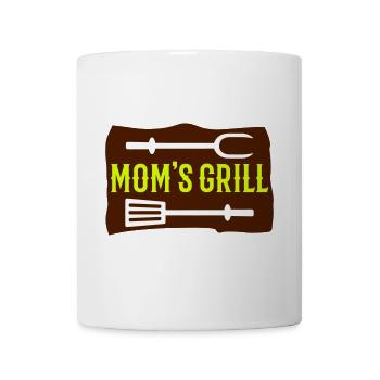 Mom's grill (wooden board, grill fork, grill turner) - Mug - white - Front