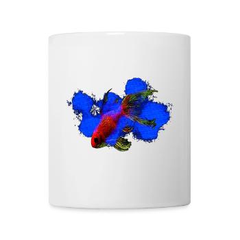 wassertiere, schleierschwanz Goldfisch - Tasse - Weiß - Vorne