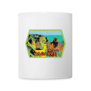 Retro badge, Algarve Portugal, beach summer sun - Mug - white - Front