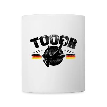 Abstraktes Farbenspiel Fussballspiel Fußballer - Tasse - Weiß - Vorne