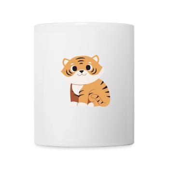 Kuscheltiger Cartoon Streifenmuster - Tasse - Weiß - Vorne