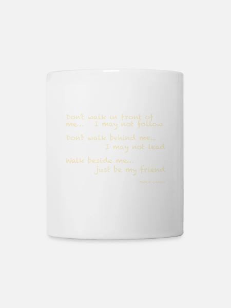 Albert Camus : Ne marchez pas devant moi... Je peux - Mug blanc - blanc