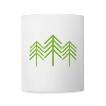 Arbres Symbole Forêt Minimalisme Icône verte - Mug blanc - blanc - Devant
