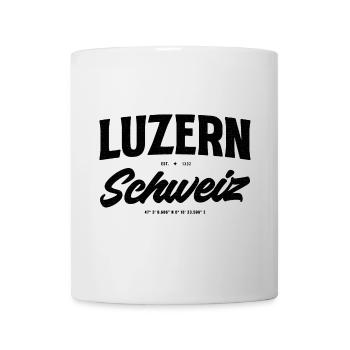 Lucerne Suisse Design avec coordonnées - Mug blanc - blanc - Devant