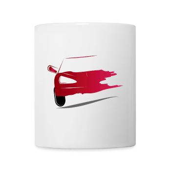 Drawing of a red sports car - Mug - white - Front