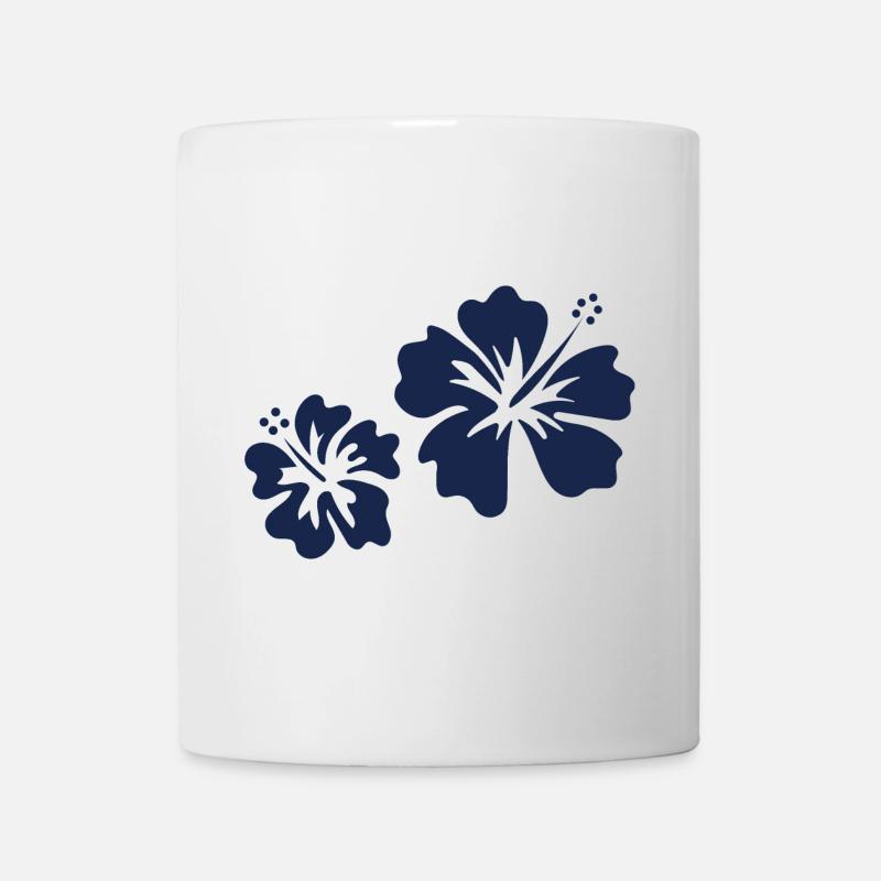 Blauer Hibiskus - Tasse - Weiß