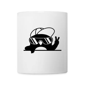 Peacezeichen cooler Pinguin Handzeichen - Tasse - Weiß - Vorne
