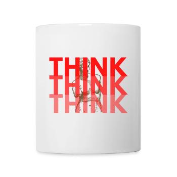 Red Think Overlay Typography - Mug - white - Front