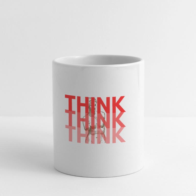 Typographie Superposée Red Think Mug blanc