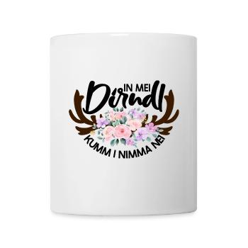 Blumenmuster mit Hirschgeweih - Tasse - Weiß - Vorne