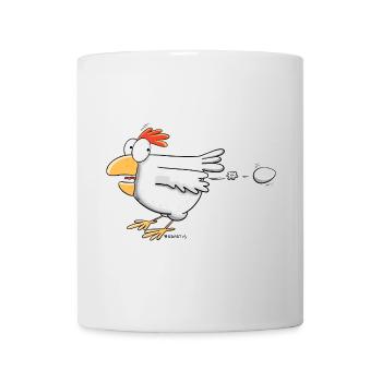 Funny chicken lays an egg I chicken motif - Mug - white - Front