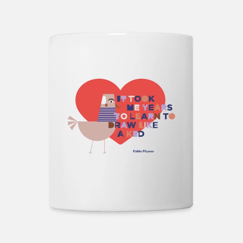 Citation d’art d’apprentissage de Heart Bird - Mug blanc - blanc