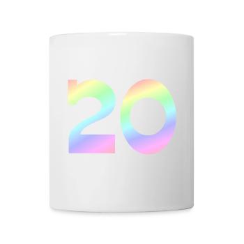 Jubiläum, 20 pastell Verlauf - Tasse - Weiß - Vorne