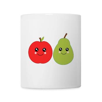 Kawaii Birne Kawaii Früchte Kawaii Obst Apfel - Tasse - Weiß - Vorne