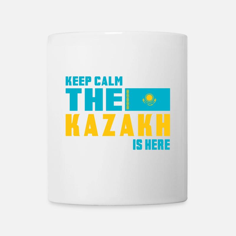 Design du drapeau Keep Calm Kazakhstan - Mug blanc - blanc