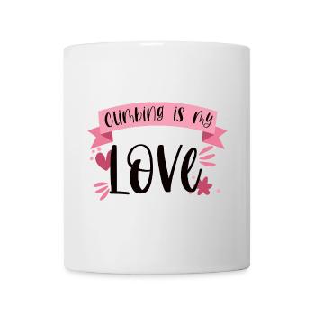 Klettern Bergsteigen Berge Liebe Geschenk - Tasse - Weiß - Vorne