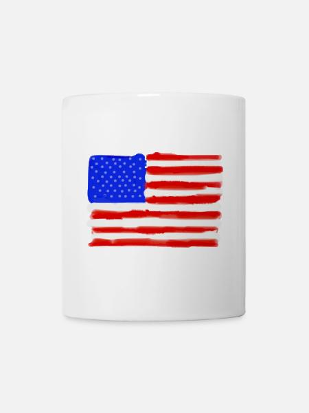 Painted American Flag - Mug - white