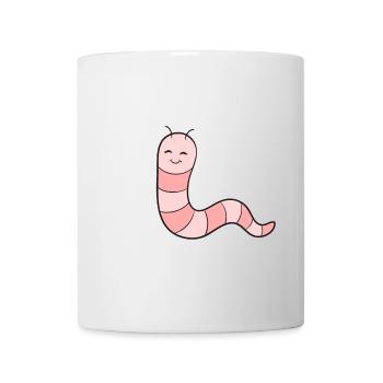 Wurm Regenwurm - Tasse - Weiß - Vorne