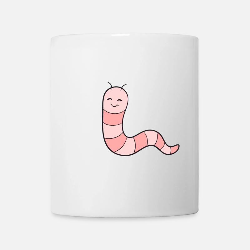 Wurm Regenwurm - Tasse - Weiß