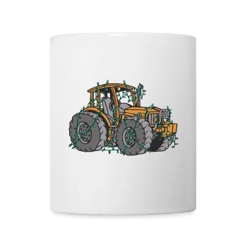 Tractor String Lights Farmer Christmas Gift - Mug - white - Front