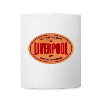 Timbre Rétro de la ville de Liverpool - Mug blanc - blanc - Devant