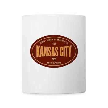 Kansas City BBQ Vintage Schild - Tasse - Weiß - Vorne